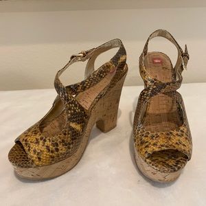 Elaine Turner Snake Skin Wedges